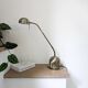 Vintage Lampe de table laiton Col de cygne Lampe de chevet Or Brossé réglable Rétro Mid Century Lamp
