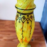 Art Nouveau Legras vase in yellow jasper