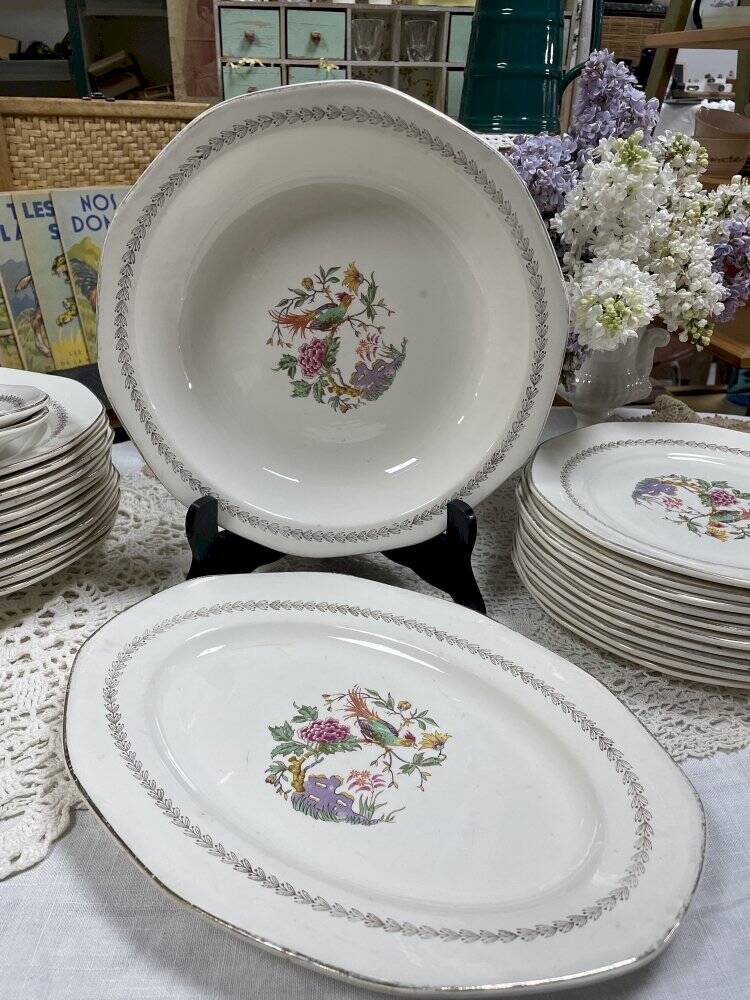 Lot de 2 plats de service Digoin & Sarreguemines Nanteuil