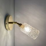 Vintage tulip wall lamp in molded glass