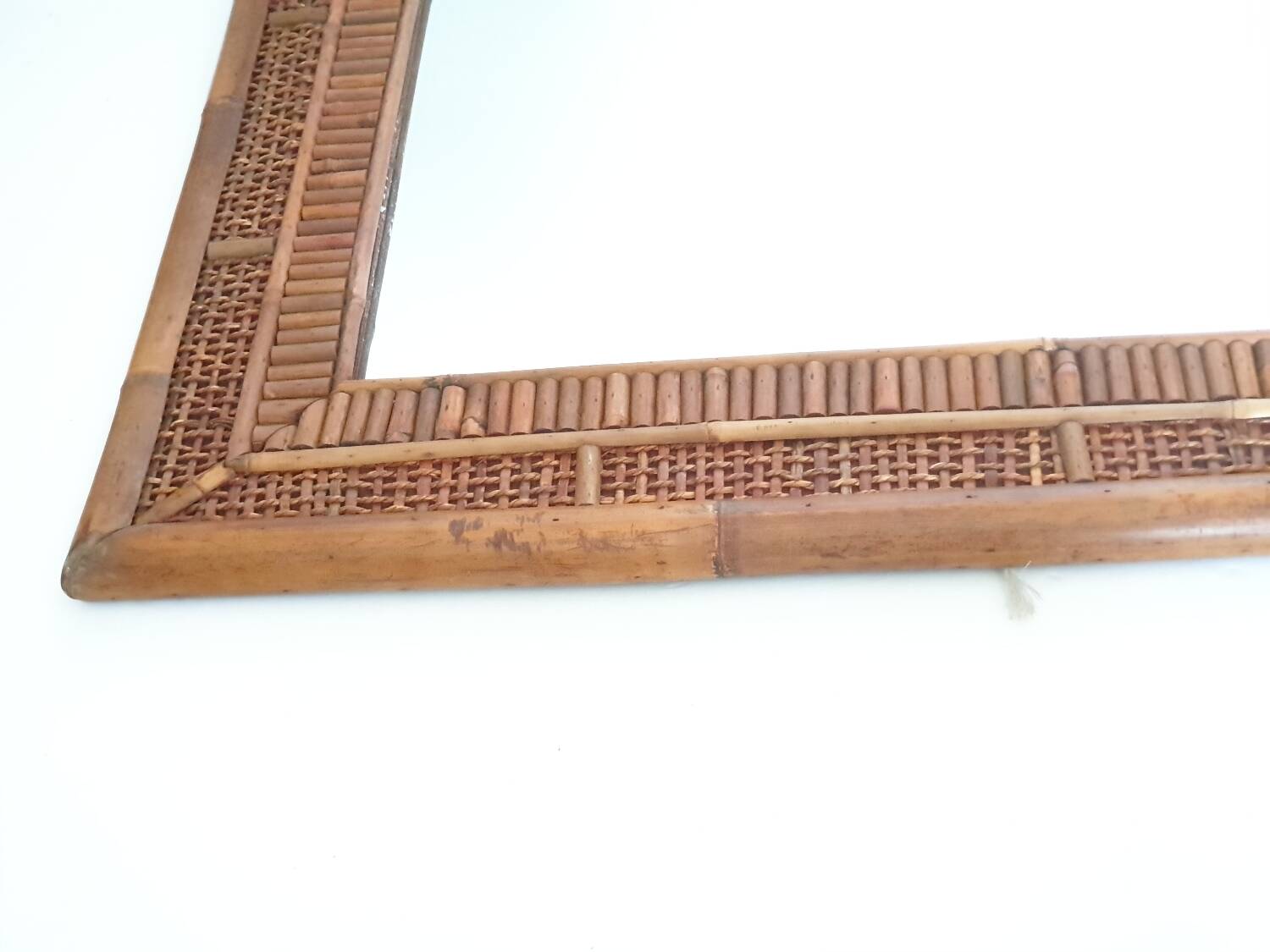 miroir bambou rotin Italie XXe 1940-1950