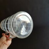 Crystal pitcher polished grid decoration and gold details