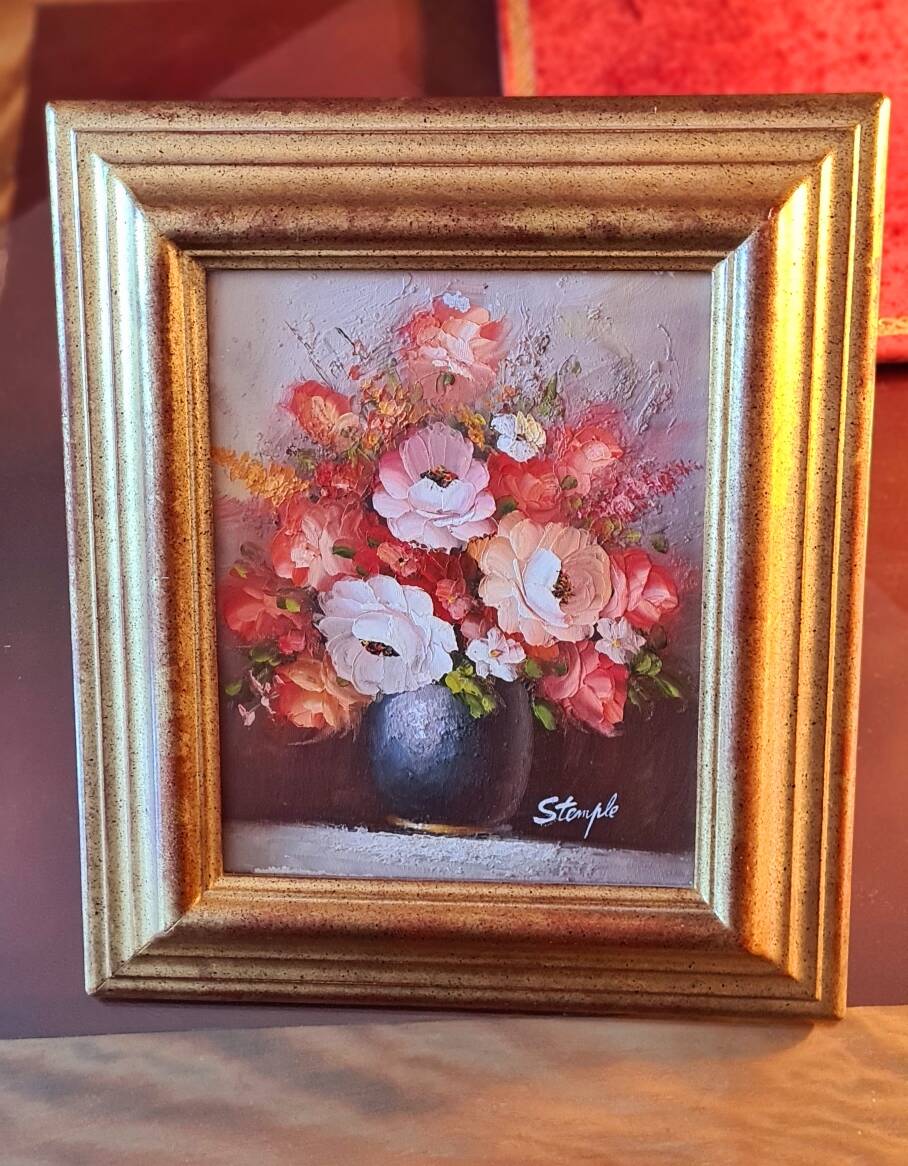 Floral painting signed Stemple