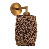 Bamboo Sconce, Wall Lamp, Bohemian Wicker Light