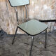 Chaise cuisine en formica vert avec pied metal années 70 vintage #a035