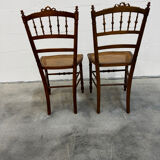 2 caned flying chairs Louis XVI