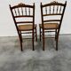 2 chaises volantes cannées Louis XVI