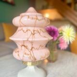 Marbled opaline and porcelain art deco lamp