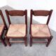 Oak and wicker dining chairs, 1960s