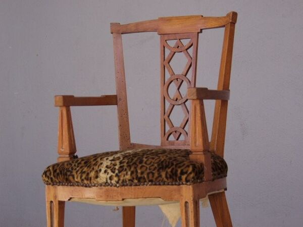 Fauteuil de bureau louis XVI en merisier