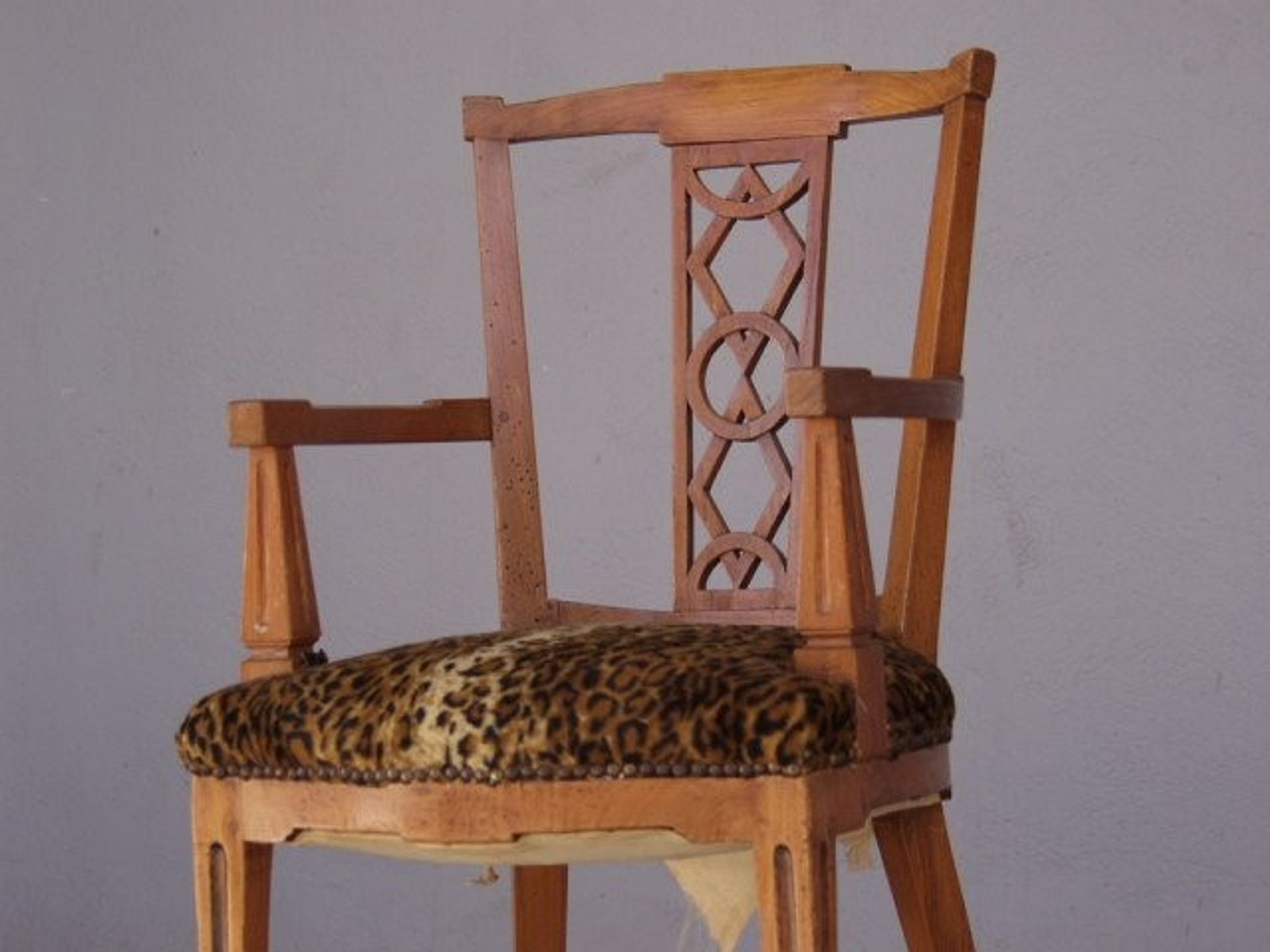 Fauteuil de bureau louis XVI en merisier