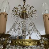 Old cascade chandelier with crystal pendants 19 lights