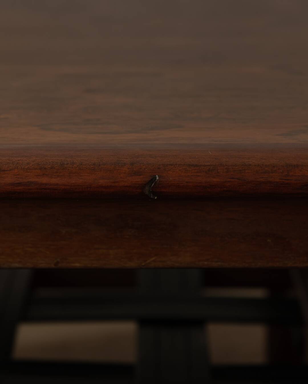 Vintage Rosewood Coffee Table Leather Magazine Shelf Topform Dutch MCM 1960