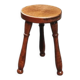 Tabouret tripode en chêne massif, France années 70