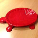 Turtle pocket emptier in enameled red cast iron by Castirone France