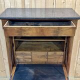 Empire period secretary in walnut, oak and black marble top