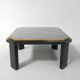 Table basse Fedam, Hollywood Regency, marbre dans cadre en acier