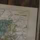 Saône and Loire, old map printed in 1883.