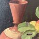 Peinture de nature morte à l'huile sur toile 1900, tableau melon et fruits
