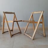 Pair of vintage folding chairs 60s