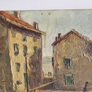 Oil on Canvas Marine Port of Martigues Signed (to be identified) Accid