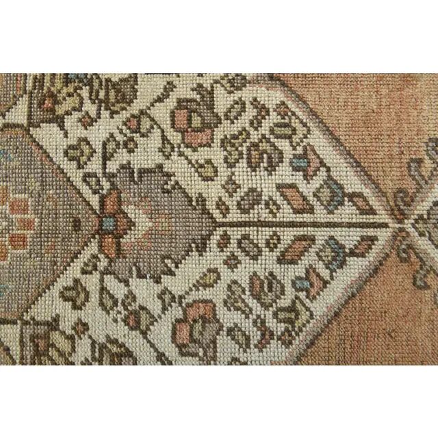 Vintage Turkish Oushak Handmade Wool Cotton Orange Runner Rug 129x290