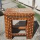 Series of 4 wooden trundle tables with mother-of-pearl inlays, Orient XXth