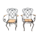 40 year old armchair pair in metal and straw