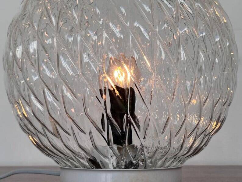 Design mid century glass Table Lamp, 1980s - Czechoslovakia