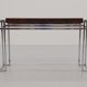 Table console en chrome et bois d'Aldo Tura, années 1970