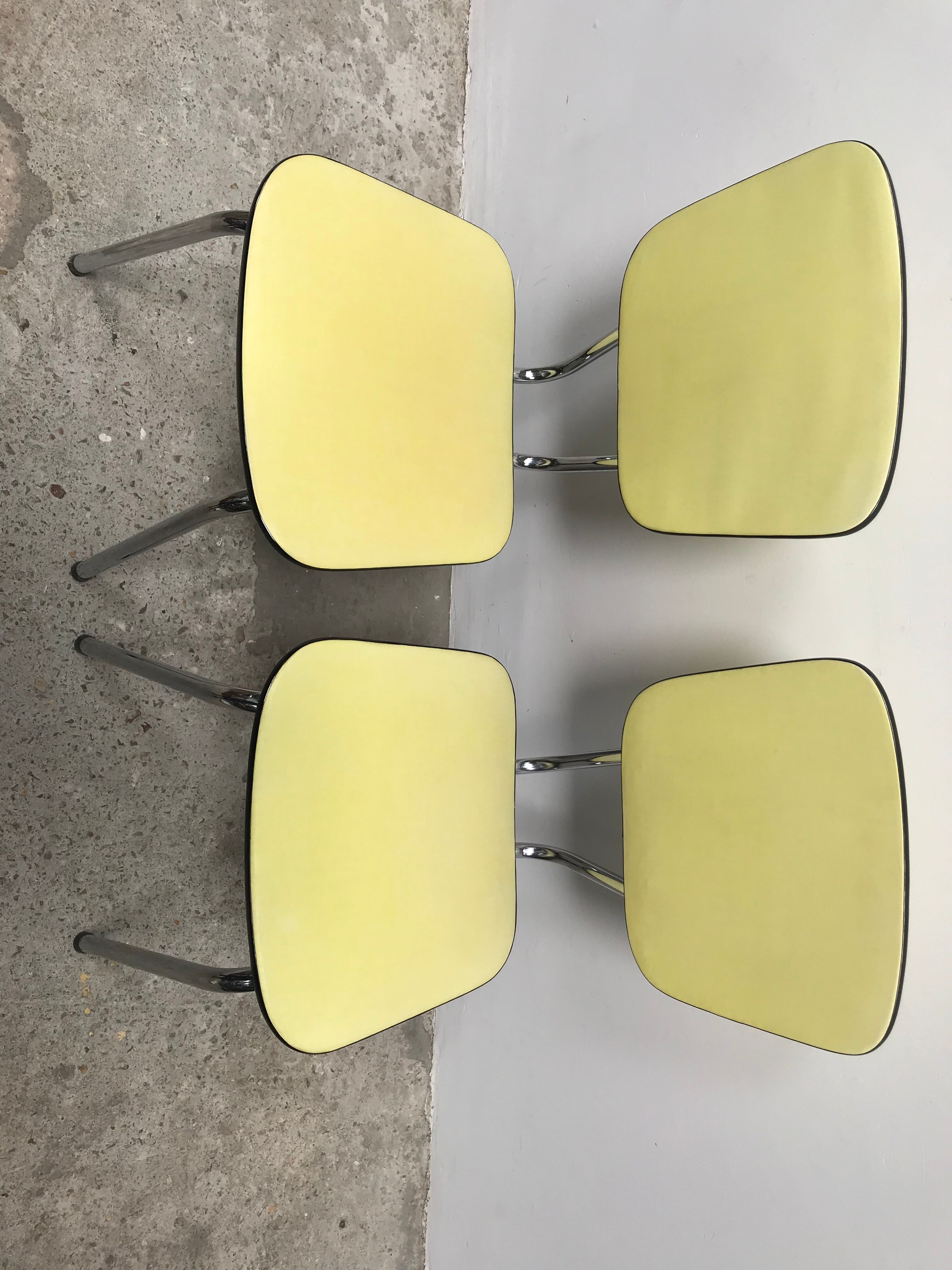 Pair of Formica textile chairs