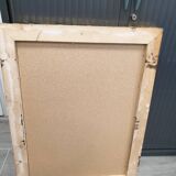 Beveled mirror and golden wood