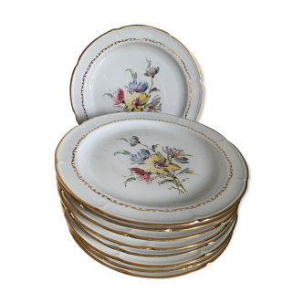 Service of 9 porcelain plates limoges
