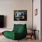 Original abstract painting "Powerful alignment" on canvas 100x81cm.