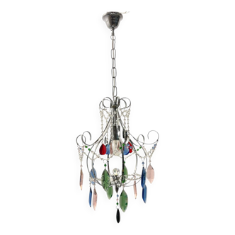 Multicolored Crystal Chandelier 1970’s