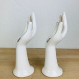 Pair of hands white ceramic soliflore