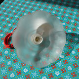 Suspension ancienne, abat jour en verre, luminaire vintage