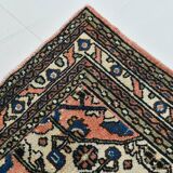 5x7 Wool Vintage Oushak Area Rug, Samon & Navy Blue Persian Rug, 142x209 Cm