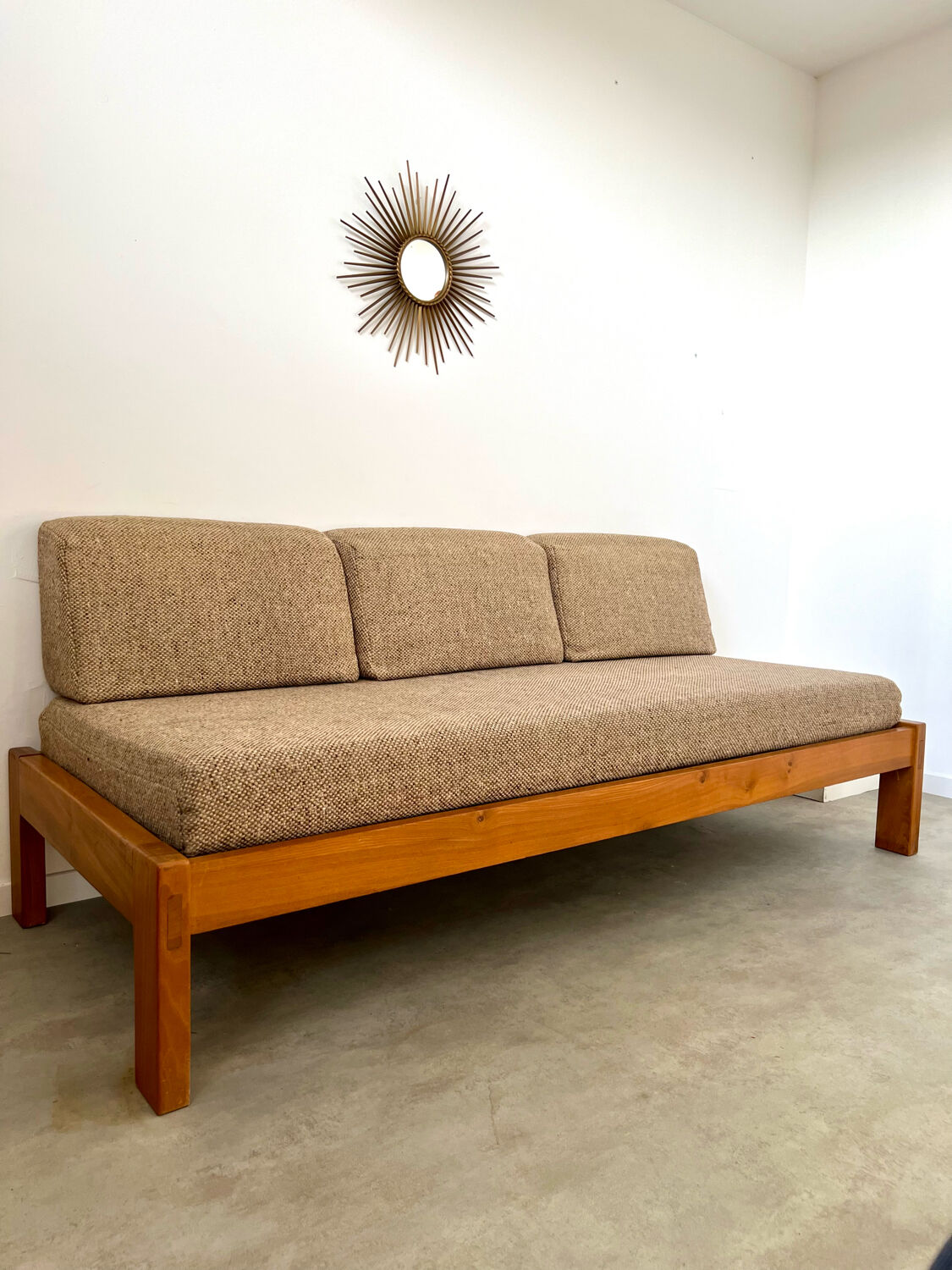 Wooden sofa design Regain France vintage 60s
