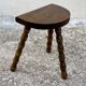 Tabouret tripode demi-lune vintage 1950