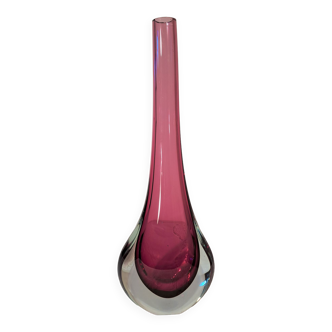 Vase soliflore en verre de Murano par Flavio Poli