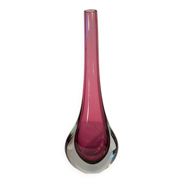 Vase soliflore en verre de Murano par Flavio Poli