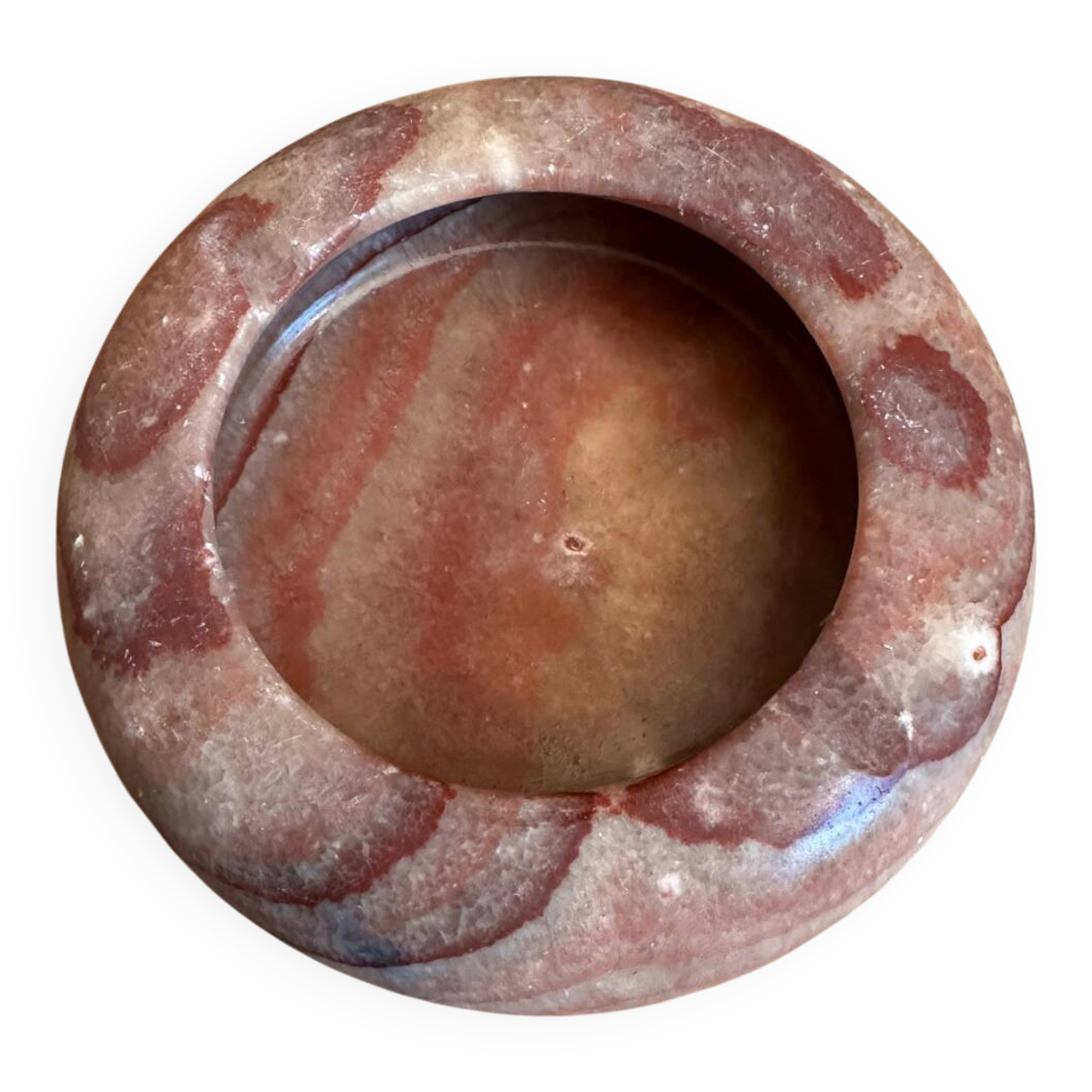 Antique reddish marble ashtray D 12 cm