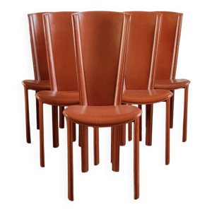Suite de 6 chaises en cuir Roche Bobois