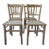 4 vintage bistro chairs in waxed beech.