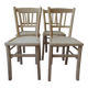 4 chaises bistrot vintages en hêtre finition cirée.