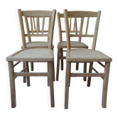 4 vintage bistro chairs in waxed beech.