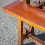 Farmhouse table with extensions and its 2 benches, living room table, solid wood table, kitchen, chalet, ca