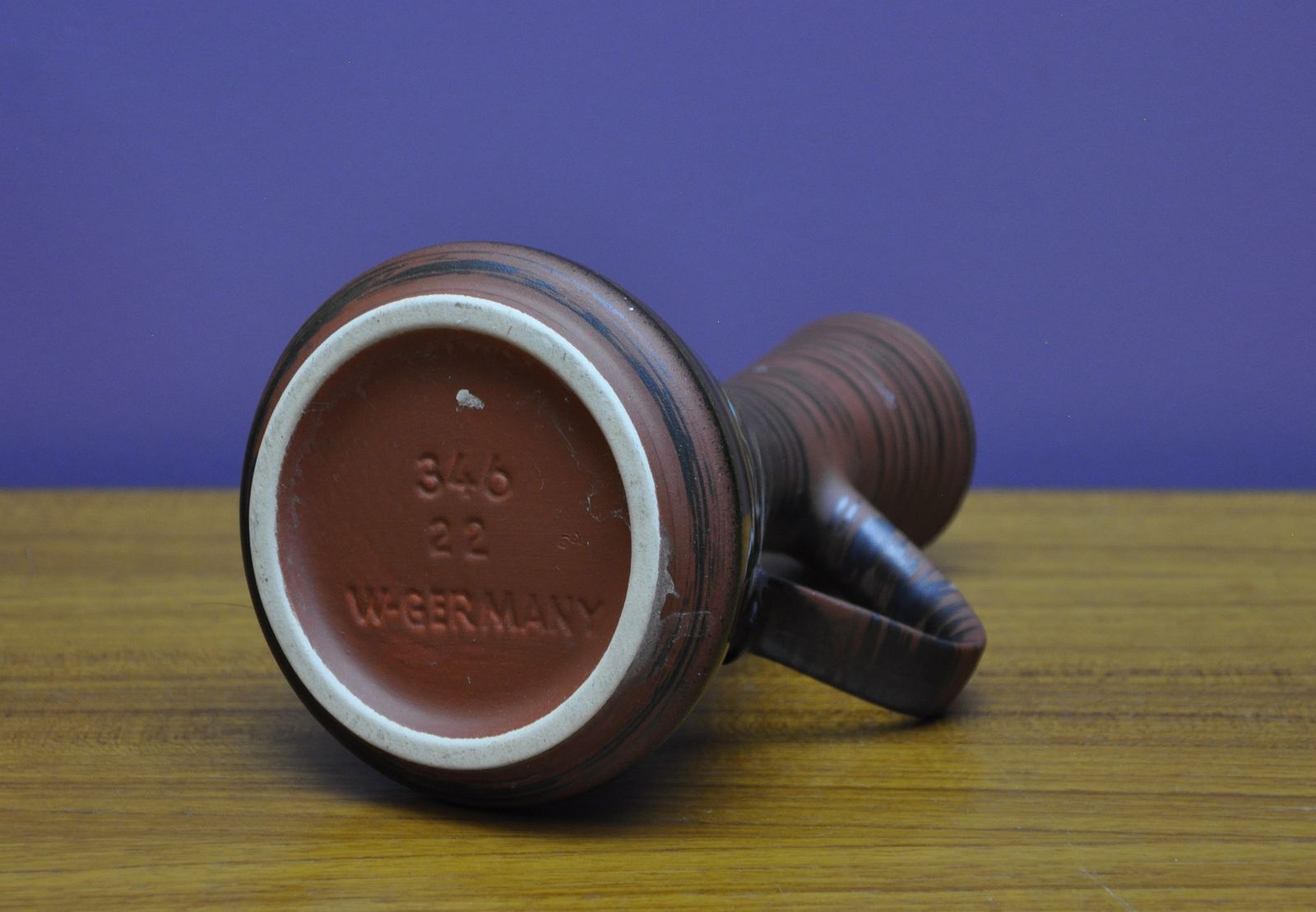 Hand-painted pitcher in porcelain West German art pottery