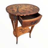 Table Rognon Marquetry Antique